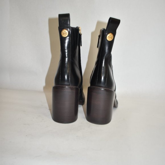 TORY BURCH SIERRA HEELED ANKLE BOOT PERFECT BLACK SQUARE 6.5 (2) (D22) - Picture 6 of 11